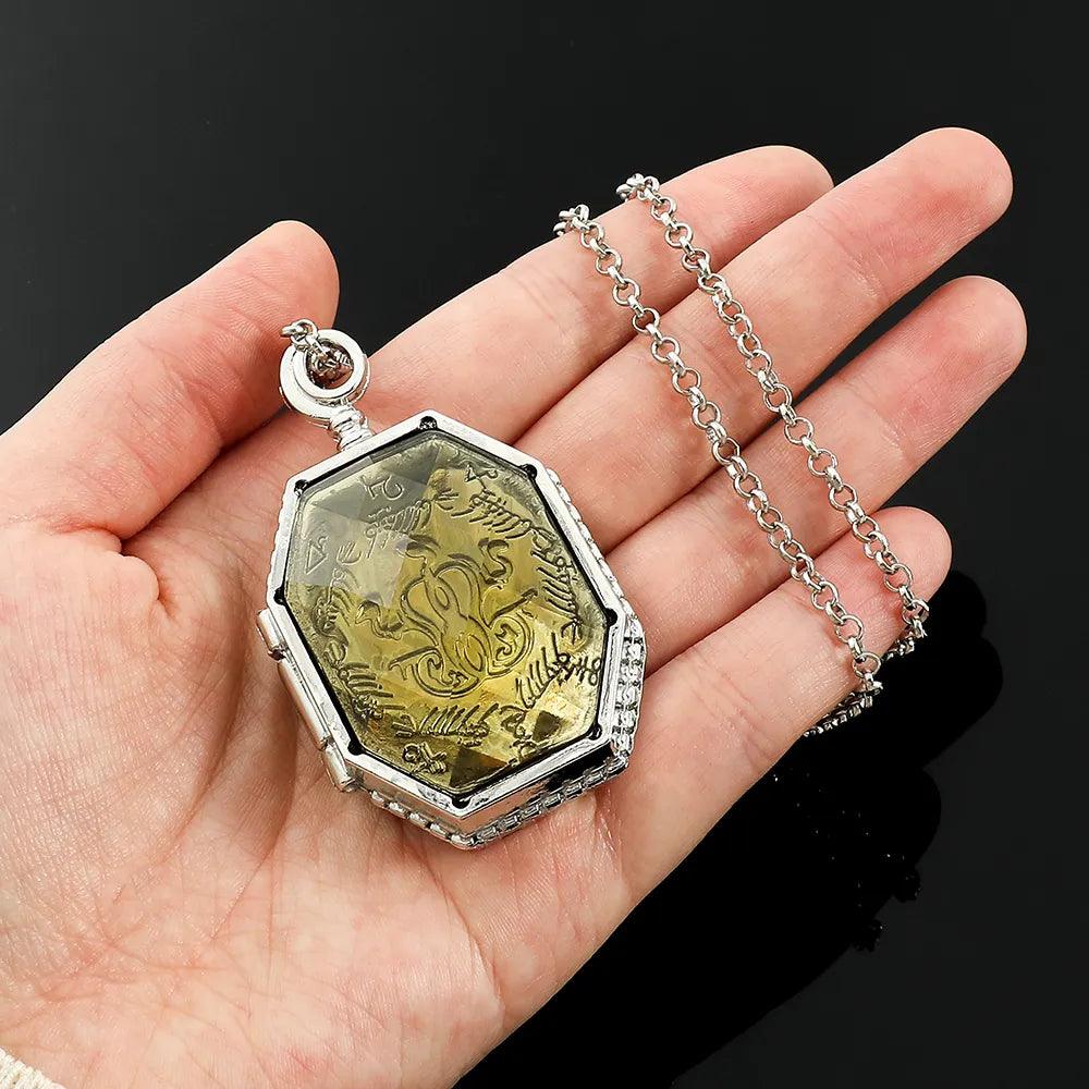 Harry Potter Magic Horcrux of Salazar Slytherin's Locket Pendant Necklace Cosplay Jewelry For Men Women Kids Fans - Potters Wand Shop